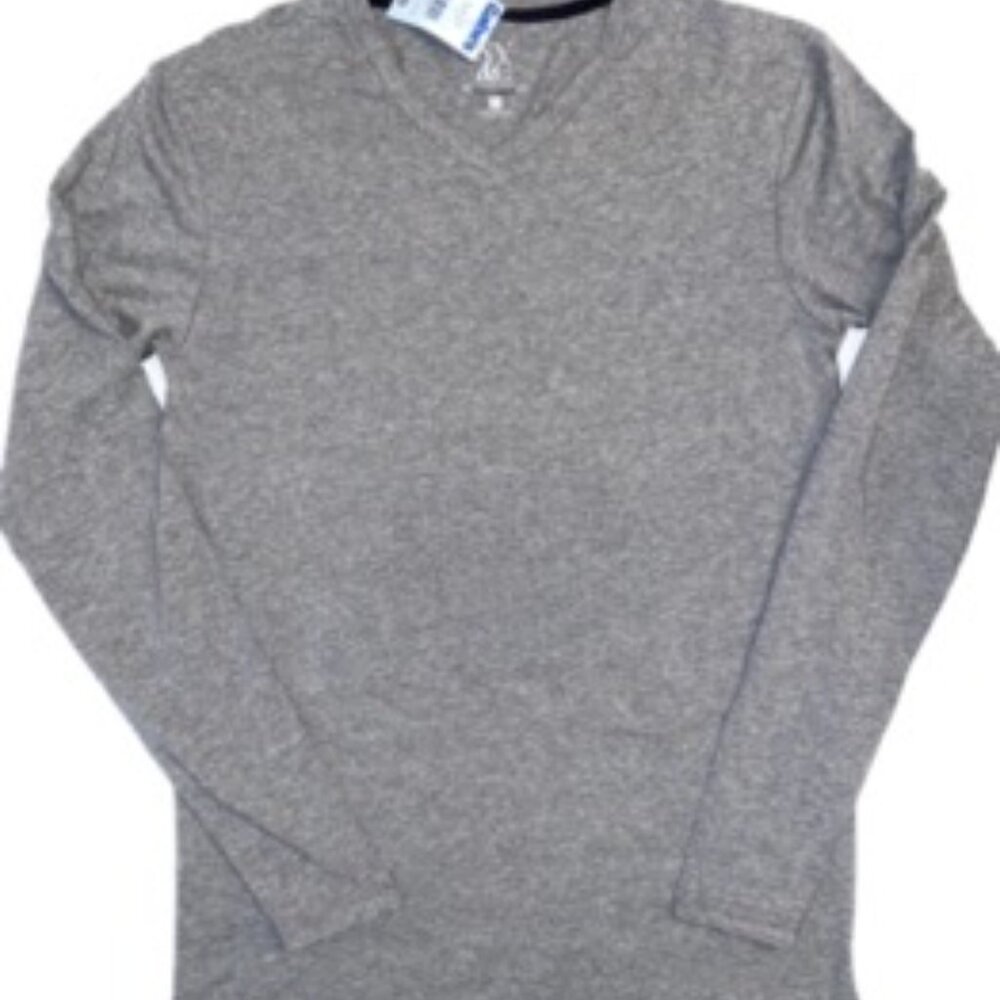 NY & C Long Sleeve CN200021 Women's VNeck Gray Size Small